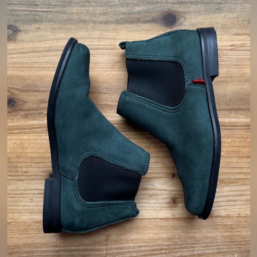 Marc Joseph New York Kids Webster Bootie Green Nubuck Leather Size 12.5